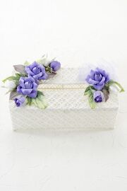 【アートフラワー・アーティフィシャルフラワー・オーガンジーティッシュBOX】ローズガーデンシリーズ｜Rosesrose tissue case
