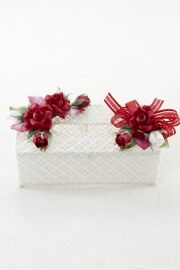 【アートフラワー・アーティフィシャルフラワー・オーガンジーティッシュBOX】ローズガーデンシリーズ｜Rosesrose tissue case