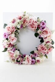 【造花 アーティフィシャルフラワー・アートフラワーのオリジナルリース】ローズガーデンシリーズ｜Rose wreath―A