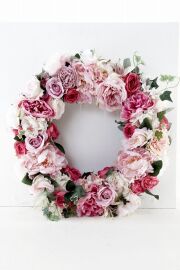 【造花 アーティフィシャルフラワー・アートフラワーのオリジナルリース】ローズガーデンシリーズ｜Rose wreath―C