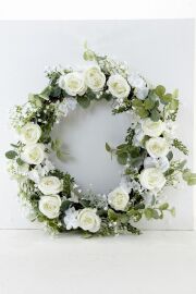 【造花 アーティフィシャルフラワー・アートフラワーのオリジナルリース】ローズガーデンシリーズ｜Rose wreath―G