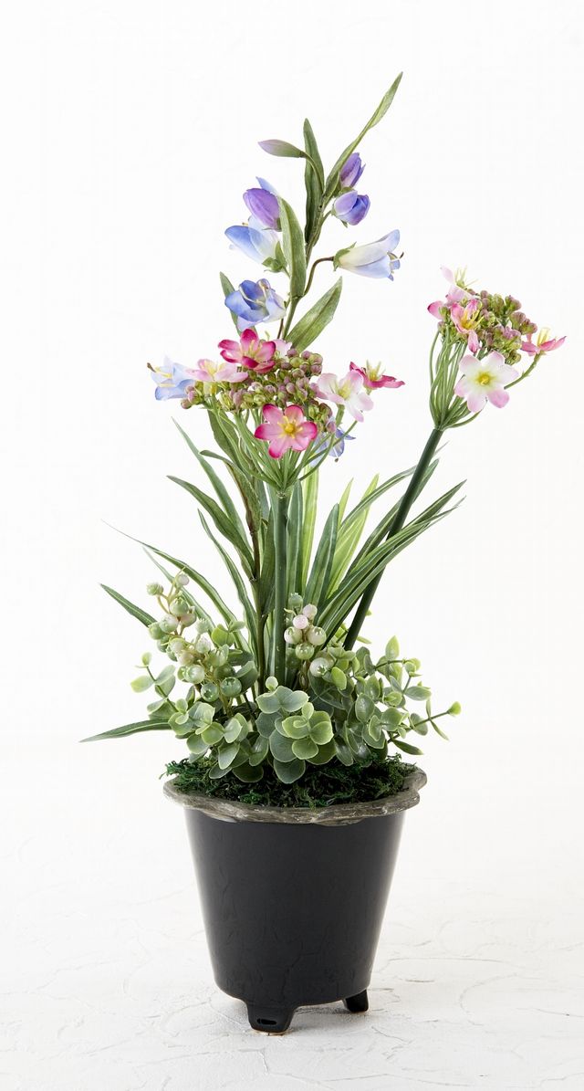 【造花・アーティフィシャルフラワー・アレンジメント】スプリングフラワー・ナチュラルアレンジメント