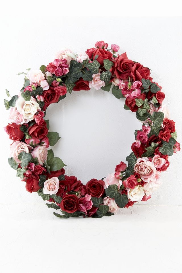 【造花 アーティフィシャルフラワー・アートフラワーのオリジナルリース】ローズガーデンシリーズ｜Rose wreath―B