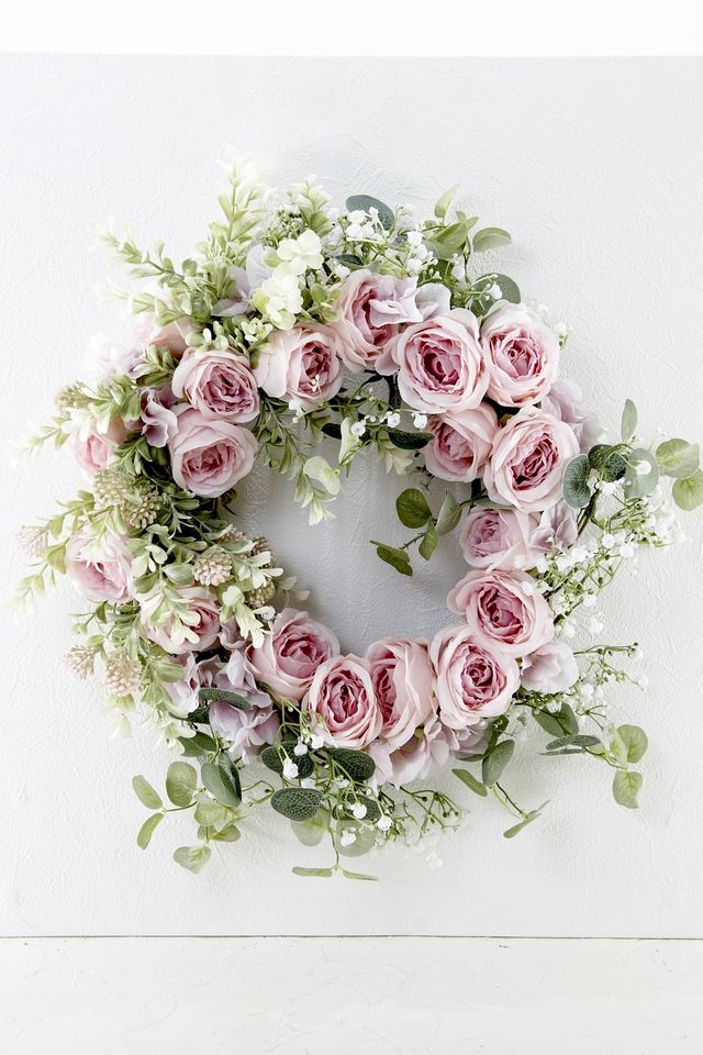 【造花 アーティフィシャルフラワー・アートフラワーのオリジナルリース】ローズガーデンシリーズ｜Rose wreath―I