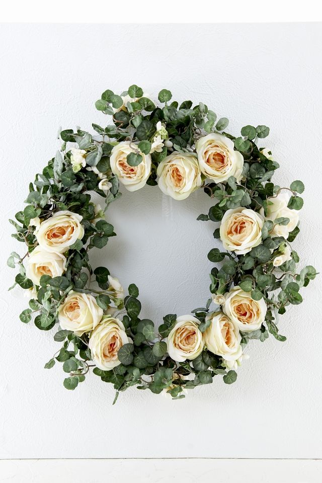 【造花 アーティフィシャルフラワー・アートフラワーのオリジナルリース】ローズガーデンシリーズ｜Rose wreath―K