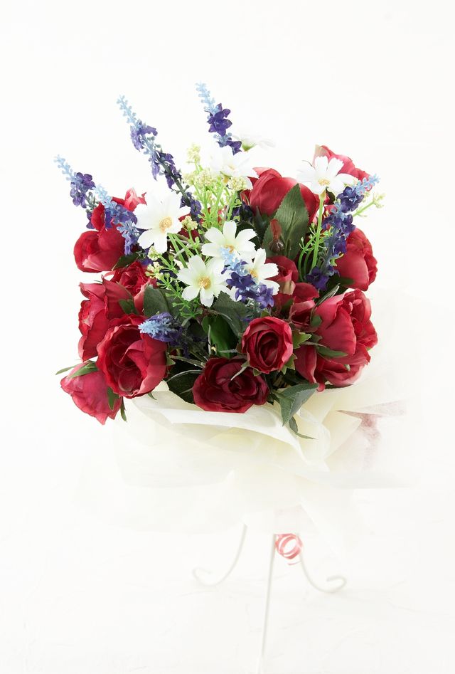 【造花・アーティフィシャルフラワー花束・造花ギフトブーケ】ローズガーデンシリーズ｜cute rose bouquet−B