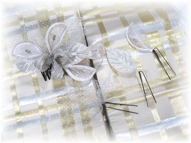 S-2034 和・洋両用髪飾り４点セット（シルバー）