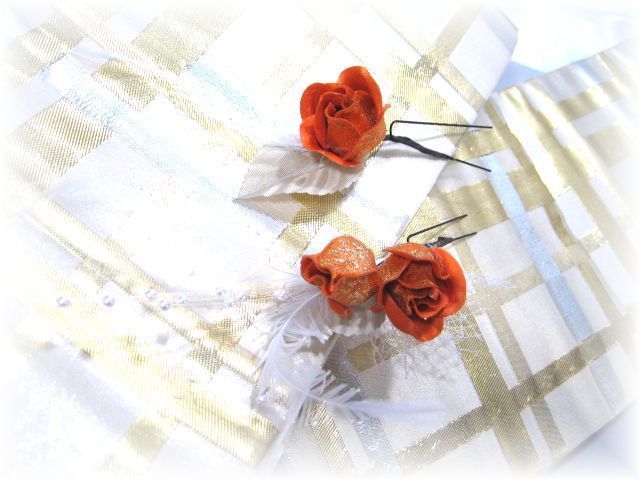 S-1021 和・洋髪飾り＜薔薇＞Uピン大小２本セット（全１２色）