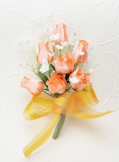 リトルチューリップとミニバラのコサージュ手作りキット（オレンジ）