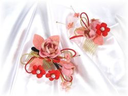 S-2012 和装髪飾り(大・小２点セット）