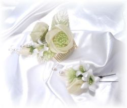 S-2041 和・洋両用髪飾り　大小２点セット（ベージュ）