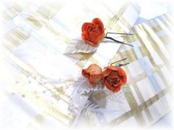 S-1021 和・洋髪飾り＜薔薇＞Uピン大小２本セット（全１２色）
