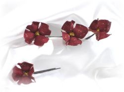 S-1012 和装髪飾り＜紫陽花＞Uピン４本セット（９Ａ０７）／海老茶