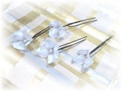 S-1012 和装髪飾り＜紫陽花＞Uピン４本セット（９Ａ０７）／銀
