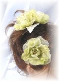 S-2043 洋装・和装両用髪飾りローゼ３点セット（イエロー）