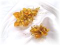 S-2020 和・洋装両用髪飾り2点セット(コームタイプ／カラシ）－イエロー系