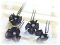 S-1012 和装髪飾り＜紫陽花＞Uピン４本セット（９Ａ０７）／黒銀