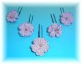 S-1017 和装髪飾り＜桜草＞Uピン５本セット（９Ａ１２）／藤紫