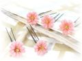 S-1017　和装髪飾り＜桜草＞Uピン５本セット（９Ａ１２）／淡紅