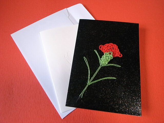 水引のカーネーションカード　（ネコポス　ゆうパケット便）可