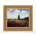 クロード・モネ チューリップ畑 F10 【額入り】 絵画 販売 10号 油彩 風景画 677×603mm  ラッピング(包装紙:ホワイト)