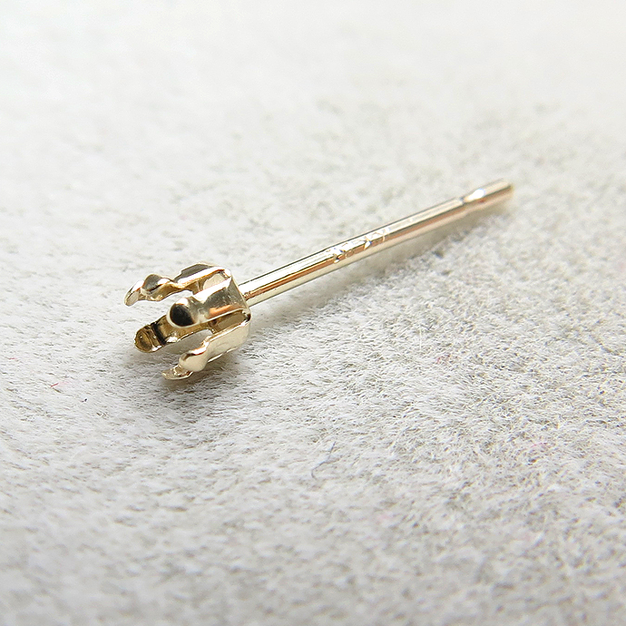 ピアス空枠・6本爪ポストピアス（ラウンド2mm）「10K（10金）」（5ペア/10個）