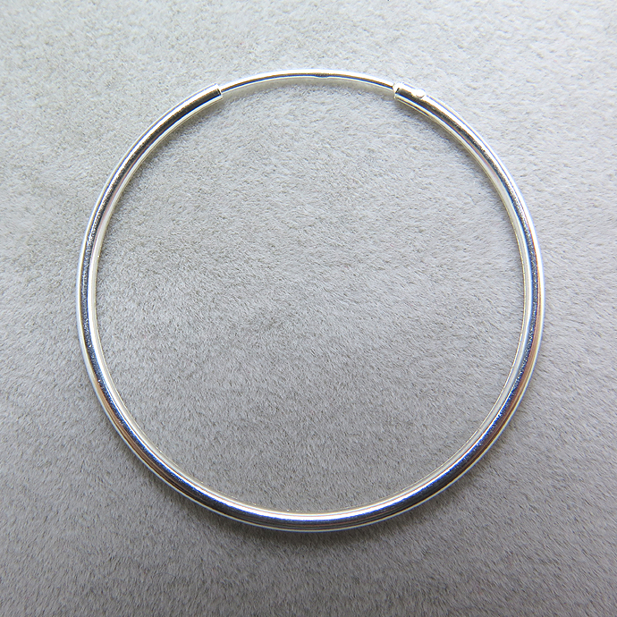 SV925シルバー/フープピアス リング（チューブ/1.25mm）30mm（5ペア）