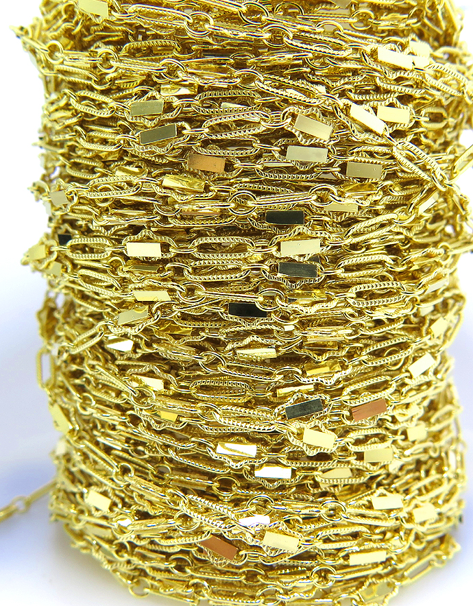 14kgfチェーン（デザインバーチェーン5.2mm×2.6mm）（50cm）「ゴールドフィルド」（1本）