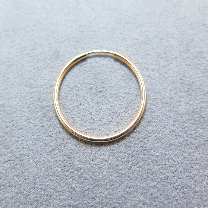 フープピアス（チューブ/1.25mm）20mm「14kgf（ゴールドフィルド）」（1個）