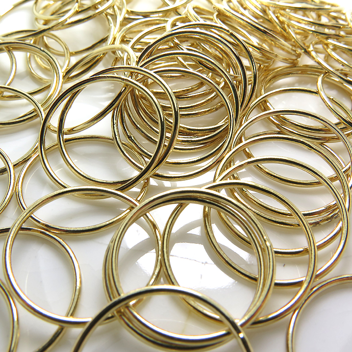 スタッキングリングパーツ（指輪）（サイズ目安：13号）「14kgf（ゴールドフィルド）」（50個）