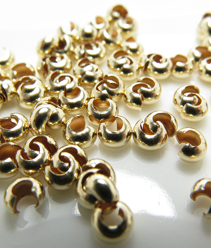 つぶし玉カバー2.5mm「14kgf・ゴールドフィルド」（20個）