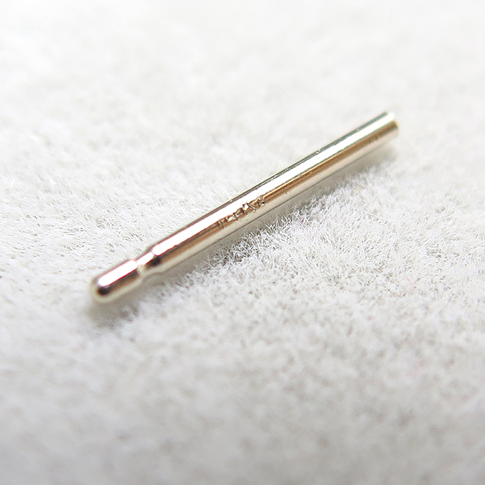 14Kホワイトゴールド（14金）ピアスポスト（針型）（0.76mm×9.50mm）（5ペア）