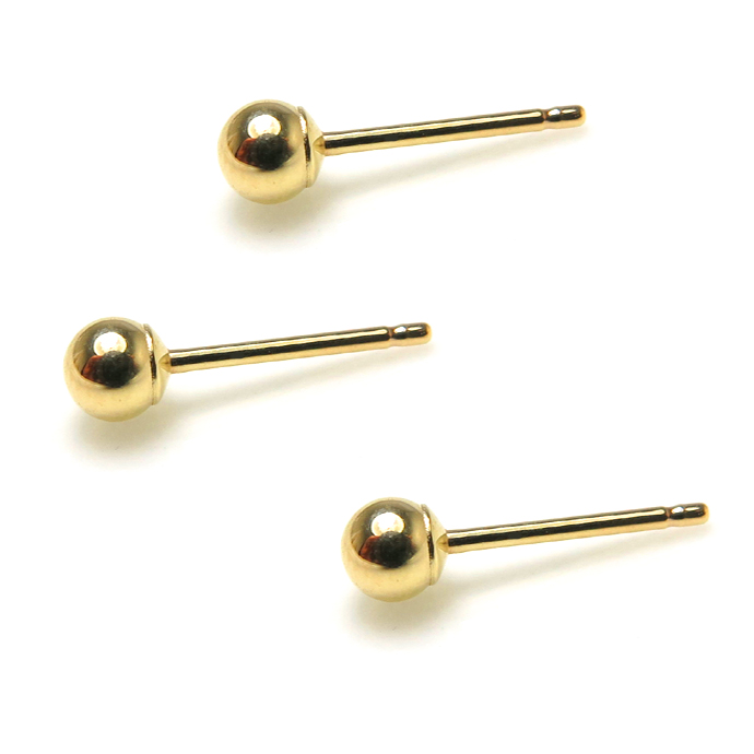 14K（14金ゴールド）丸玉ピアス【ボール3mm】（20個）