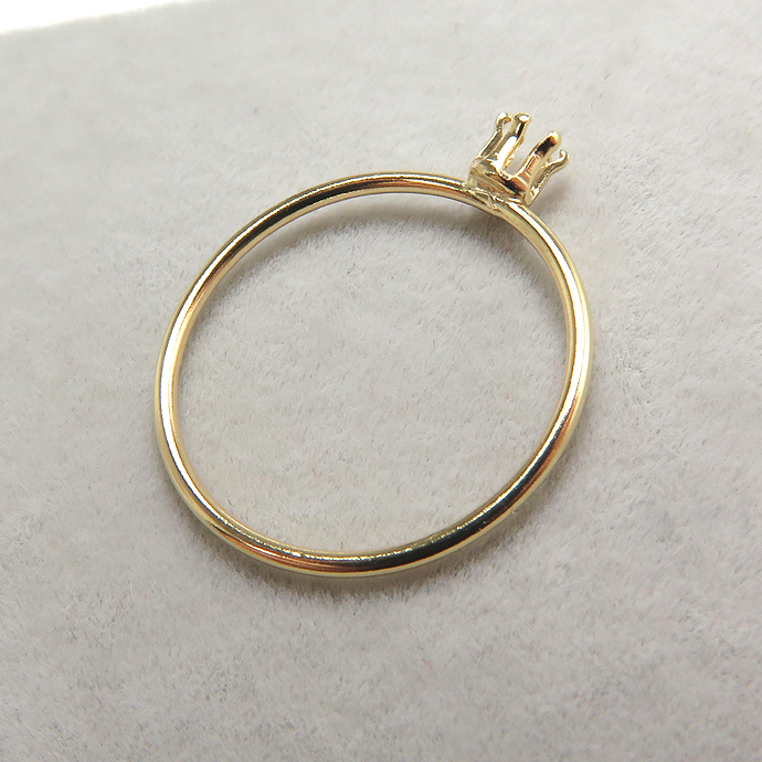 リングパーツ（指輪）空枠3mm（ラウンド）（サイズ目安：13号）「14kgf（ゴールドフィルド）」（1個）