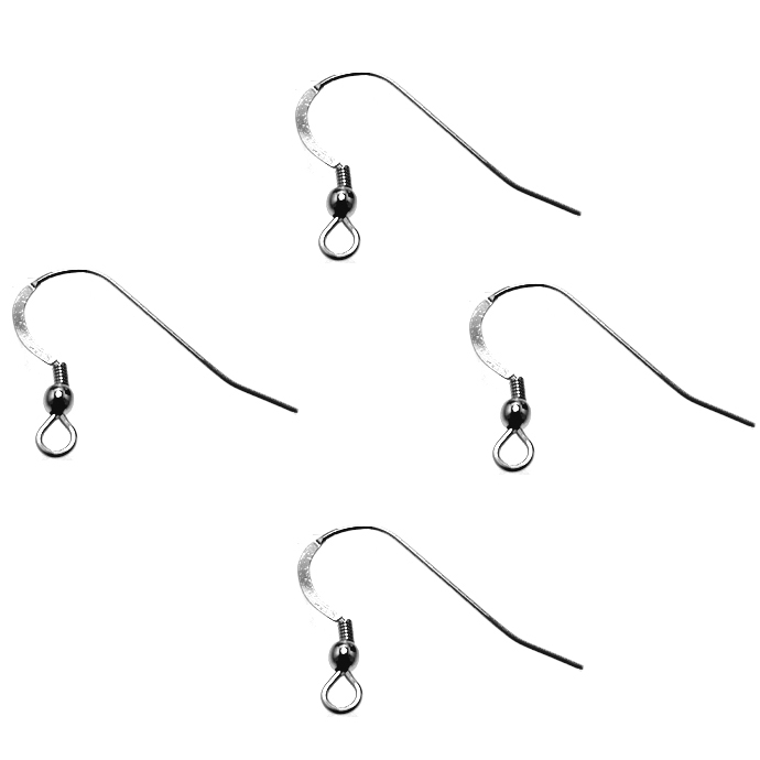 SV925パーツ/フレンチフックピアス（コイル＋ボール）（25ペア）