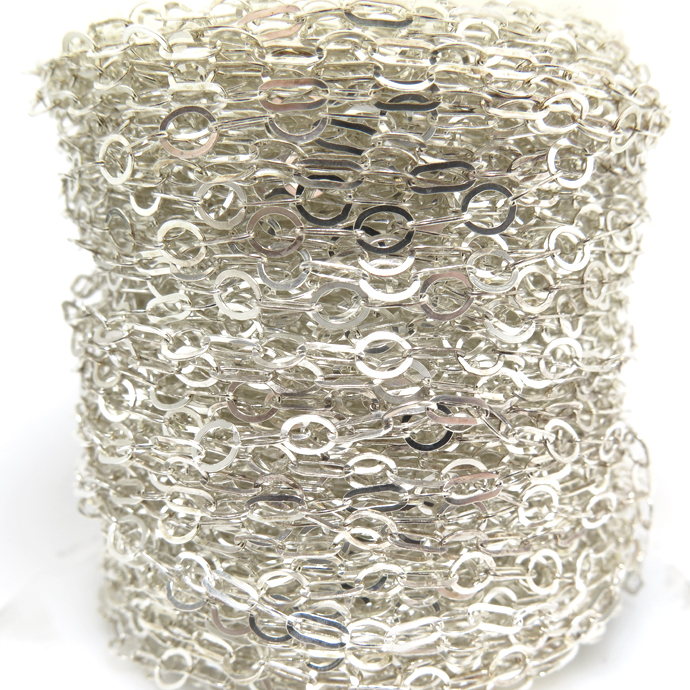 シルバー925チェーン/フラットラウンド＋オーバル3.7mm「SV925」（10センチ）（1本）