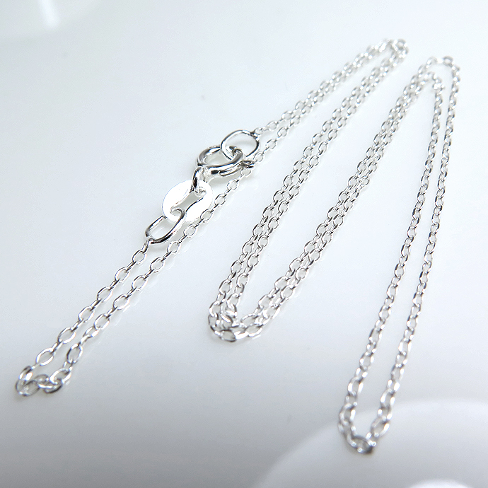 シルバーネックレス 925 チェーン 40cm 【アズキ・幅1.0mm】（2本）