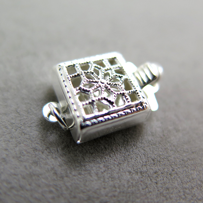 シルバーパーツ925/クラスプ・スクエア（8.5×8.5mm）（1個）