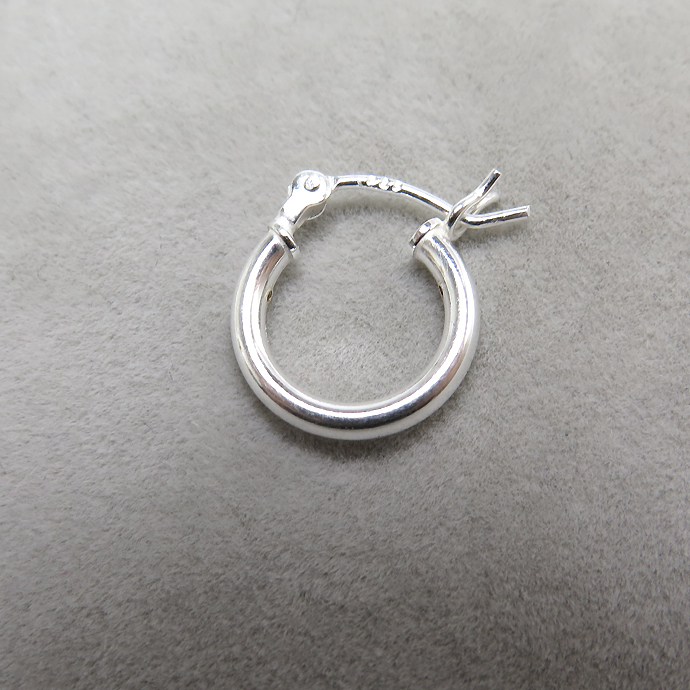 SV925シルバー/フープピアス リング（チューブ/2mm）12mm（10ペア）