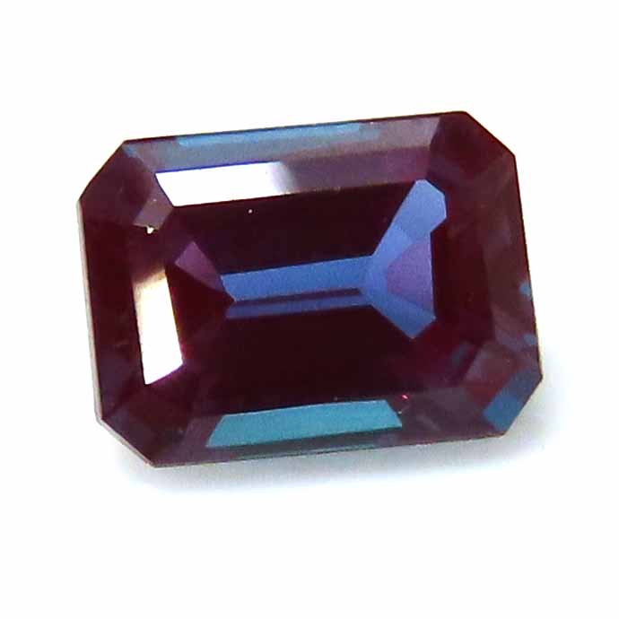 アレキサンドライト 合成石 ルース「チョクラルスキー法（結晶引上げ法）」オクタゴン/エメラルド【4×2mm】ファセットカット 1個