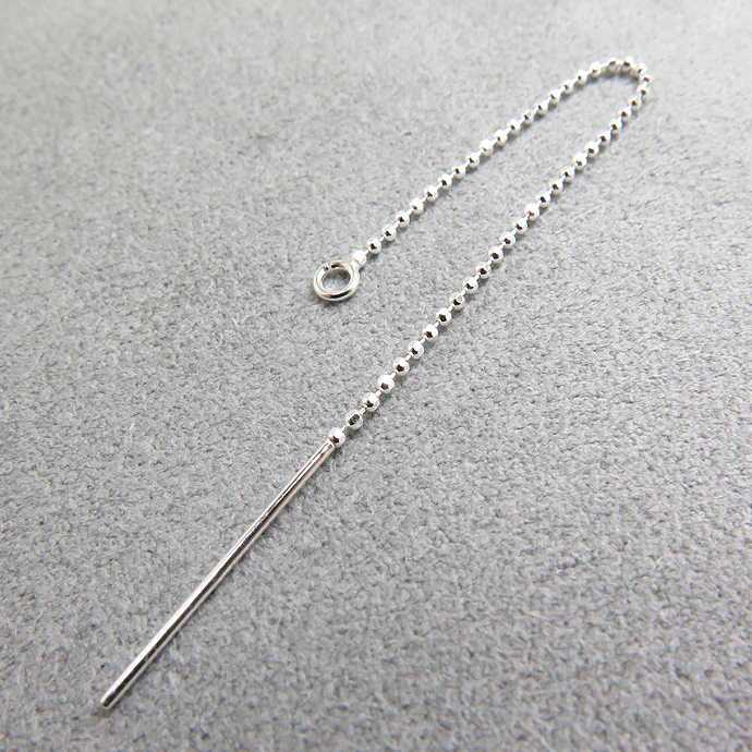 SV925シルバーパーツ/ダイヤカット・ボールチェーンピアス（10ペア）