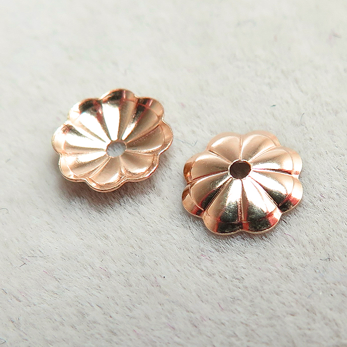 ビーズキャップ 3mm 「ローズゴールドフィルド・14kgf」（1.27g入/100個相当）