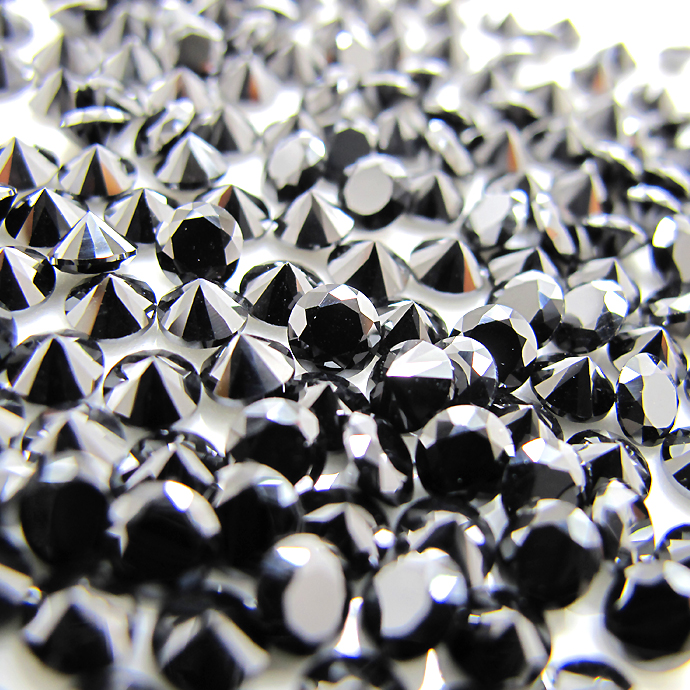 キュービックジルコニアcz（ブラック）【AAA】・ルース（裸石）・/ラウンド【9mm】ファセットカット（8個）