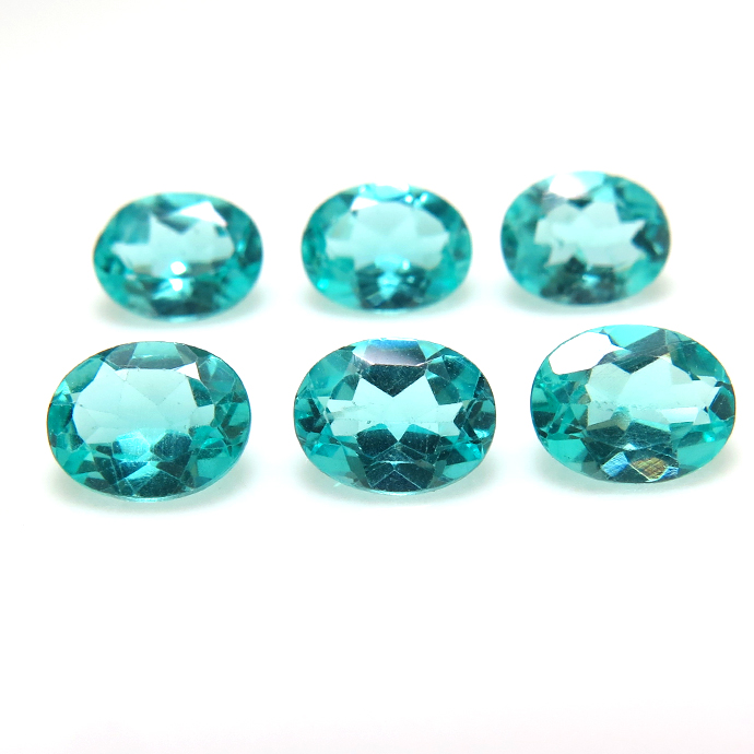 天然石ルース（裸石）・パライバブルーアパタイト（マダガスカル産・非加熱）オーバル 7×5mm ファセットカット（25個）