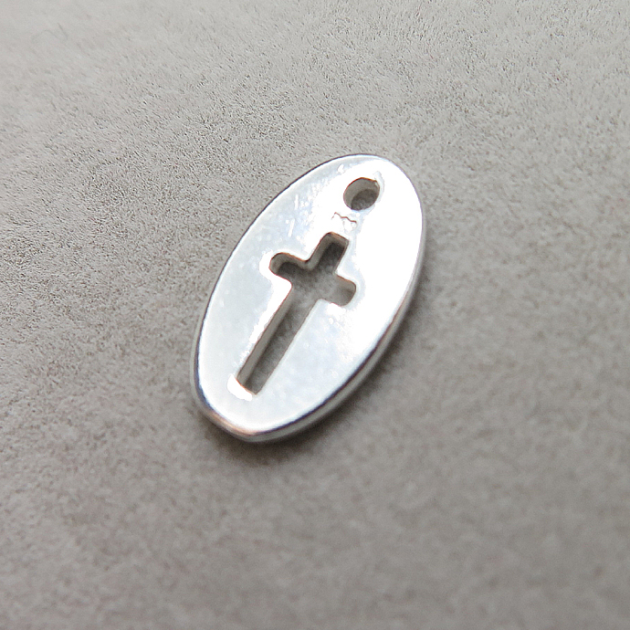 シルバー925アクセサリーチャーム（クロス・14mm×8mm）（5個）
