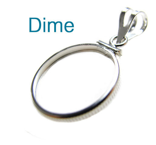 コインフレーム（コイン枠）・ダイム（10セント）（18mm×1.3mm）バチカン付「シルバーSV925」（1個）