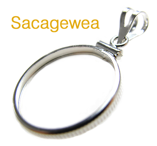 コインフレーム（コイン枠）・サカガウィア（1ドル）（26.5mm×2mm）バチカン付「シルバーSV925」（1個）