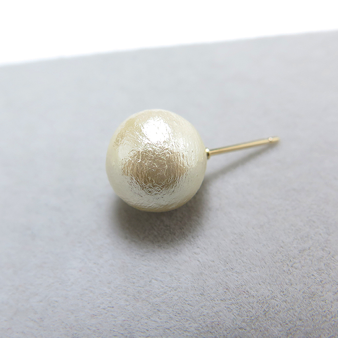 コットンパールピアス・キスカ（10mm）「ゴールドフィルド（14kgf）」（2ペア）