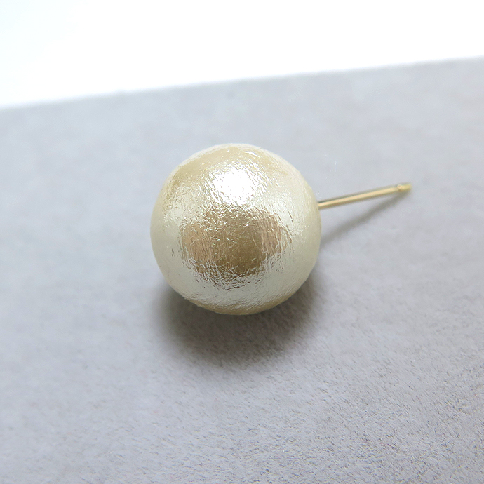 コットンパールピアス・キスカ（12mm）「ゴールドフィルド（14kgf）」（1ペア）