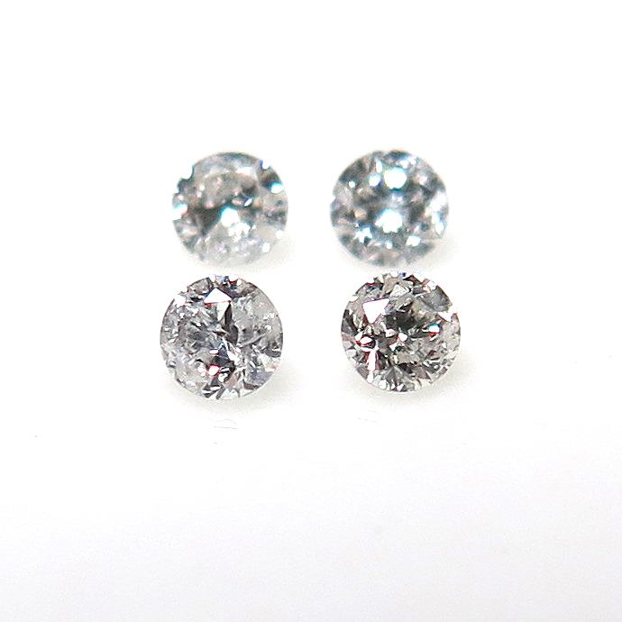 天然石ルース（裸石） ホワイトダイヤモンド【VVS】<D-F>カラー（アフリカ産・無処理）/ラウンド【2mm】ダイヤモンドカット（25個）